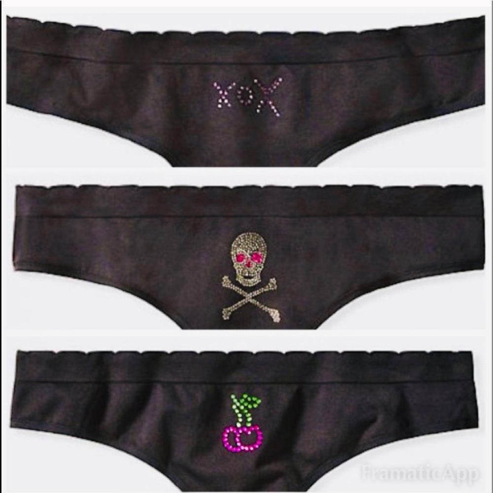 NWT Betsey Johnson Rhinestone Thong Panties 4X